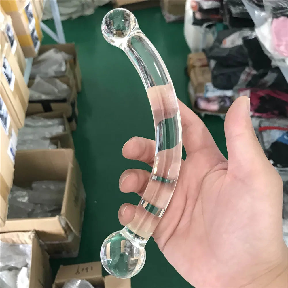 Glass Smooth Dildos Fake Penis Crystal Anal Beads Butt Plug Prostate Massager G Spot Female Masturbation Toys