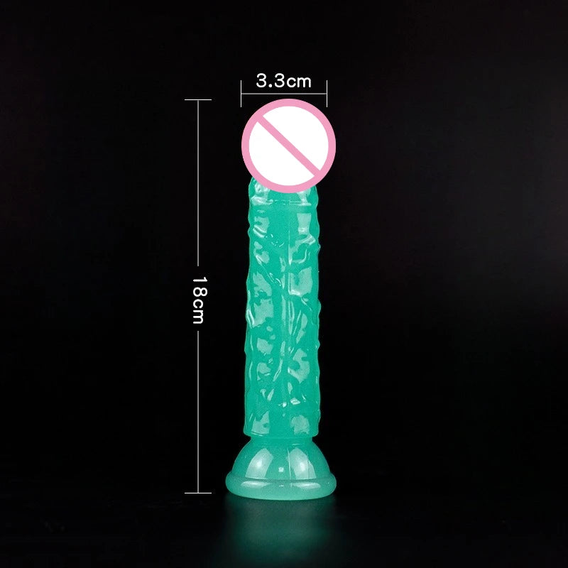 Green Dildos Glow in The Dark Realistic Penis Sex Toys for Women Masturbation Dick Orgasmic G-spot Anal Massager Butt Plug