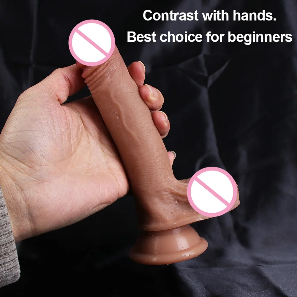 Realistic Dildos for Women Skin Testicles Dildo Anal Vaginal Stimulation Strapon Big Penis Adult Supplies Sex Toys for Woman