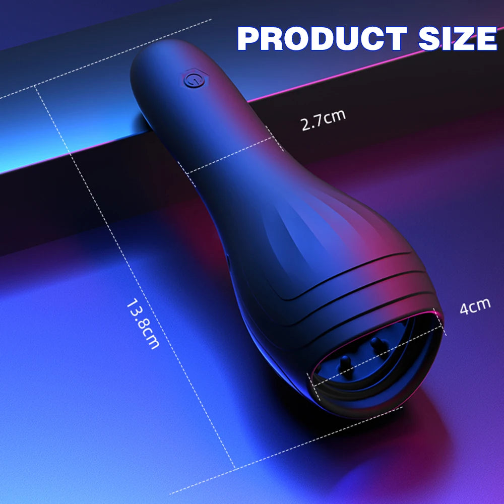 Sex Toys for Men Rechargeable Penis Massager with 10 Vibrators Male Masturbator Delay Lasting Glans Trainer Men's Glans Vibrator