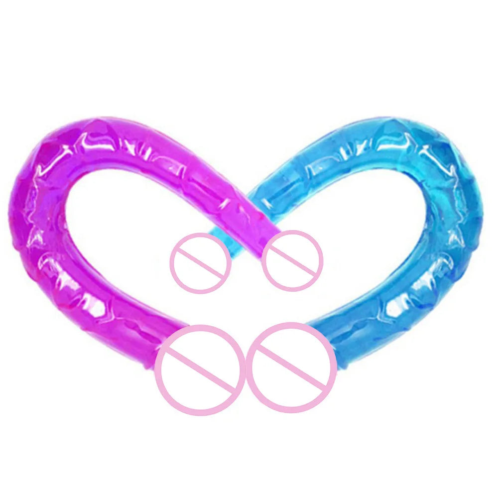 Double Head Dildos Realistic Penis Dildo Flexible Soft Crystal Jelly Dildo Sex Toys for Woman Big Penis G-spot Anal Stimulator