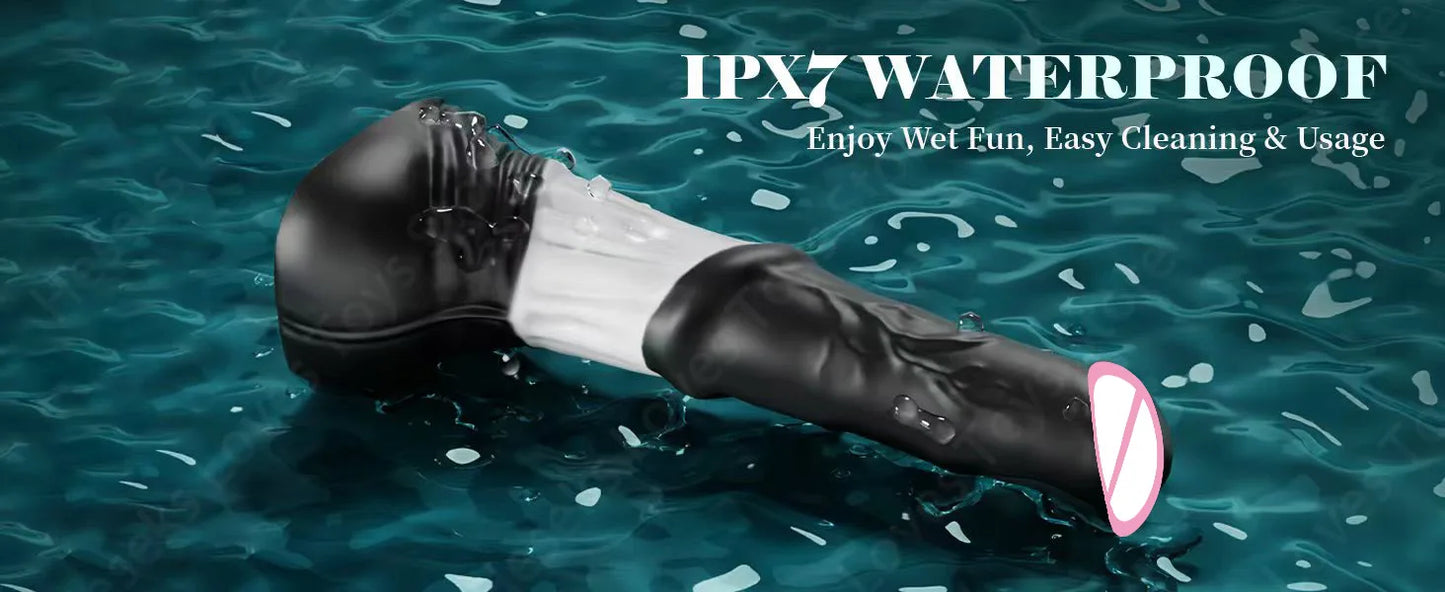 HESEKS 4IN1 Thrusting Horse Dildo Vibrator Big Monster Dildos with Remote Control Anal Stimulator Female Masturbator for Women