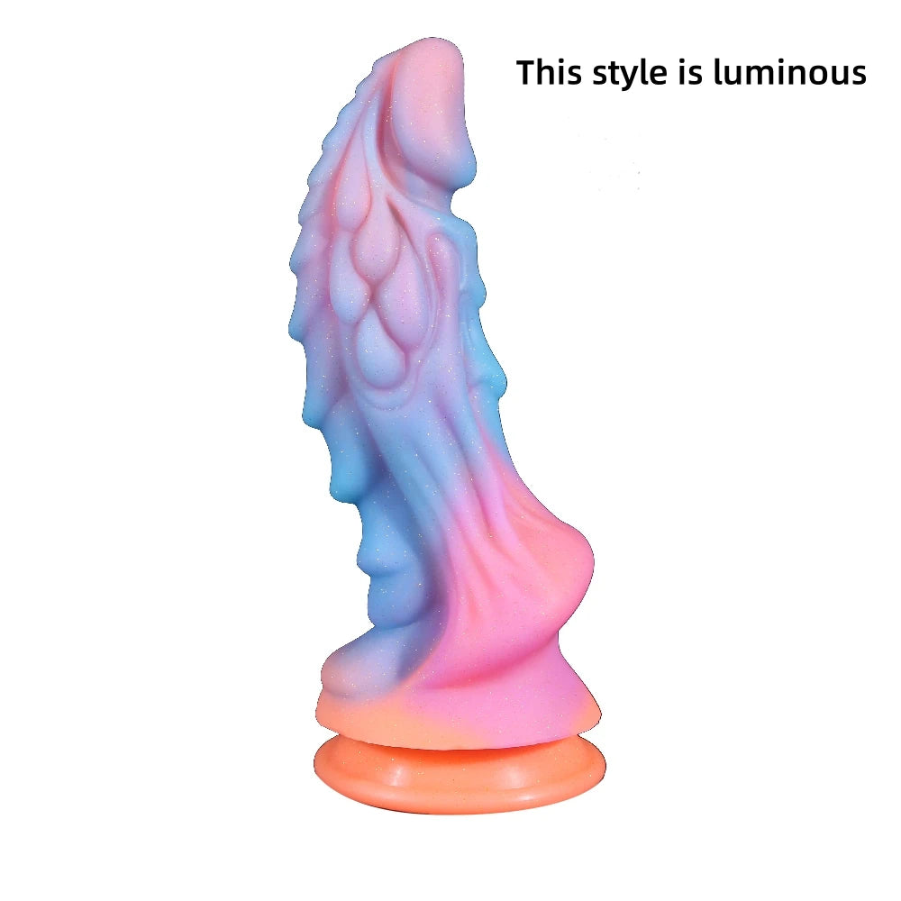 Colourful Glowing Dildo Sex Toys for Women Men Luminous Anal Plug Dick Penis Huge Dragon Monster Soft Big Butt Plug Adult Toy