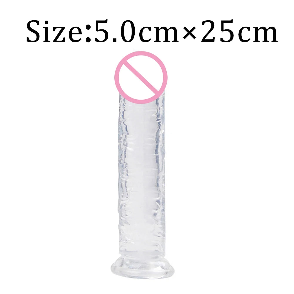 Dildos Jelly Dildo 7 Sizes Transparent Dildos Soft Butt Plug Small Penis Anal Sex Toys Female Masturbator Man Gay Penis