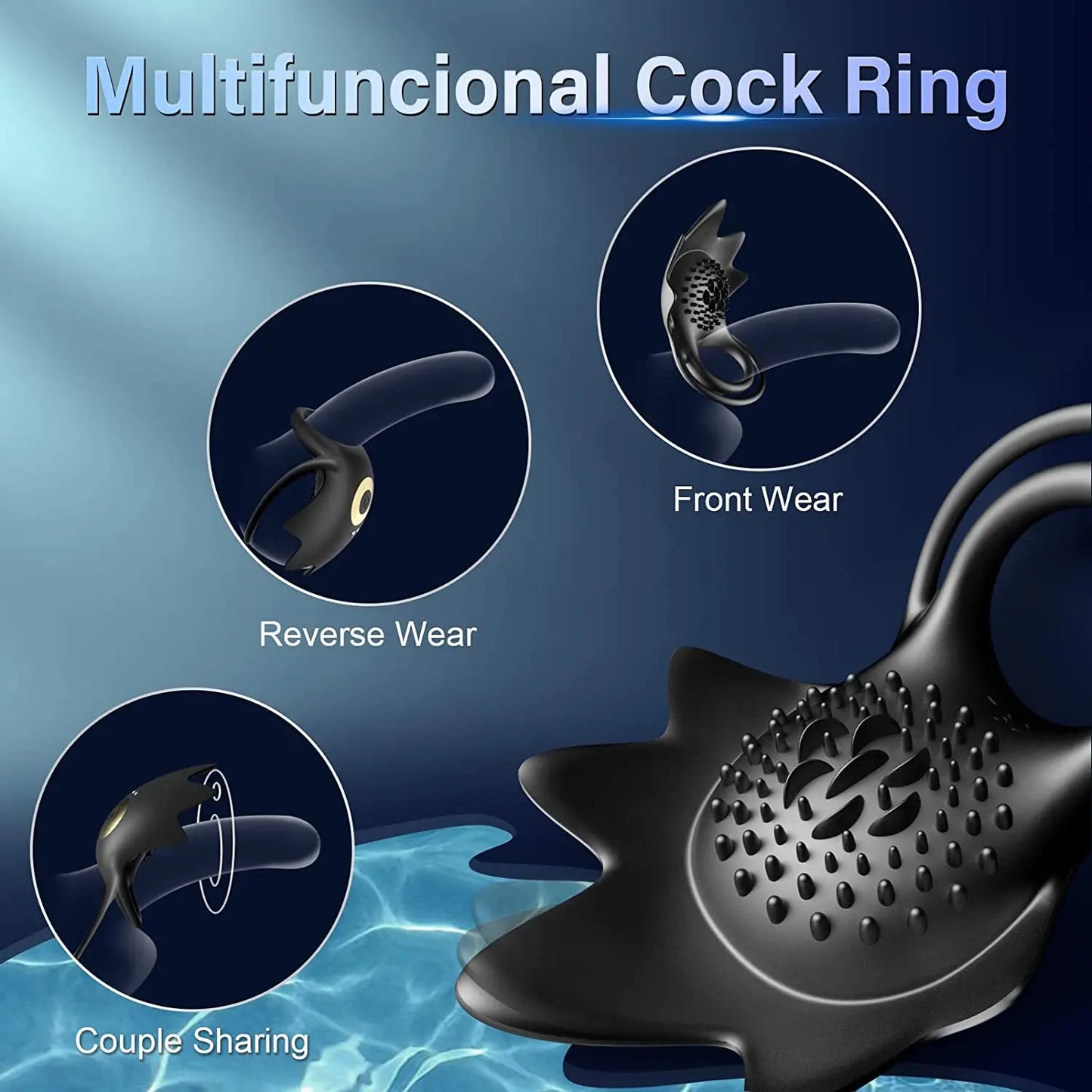 Male Remote Vibrating Cock Penis Ring Vibrator Clitoral G Spot Stimulator Delay Ejaculation Scrotum Massage Sex Toy For Couple