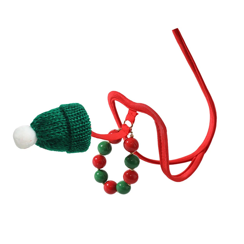 Sex Toy for Christmas decorations, Mens Christmas C-string Underwear for Sex tool, Hollow-out Front Mini Hat Mini Briefs for Xma