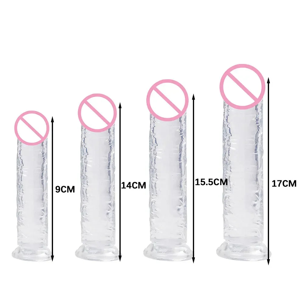 Dildos Jelly Dildo 7 Sizes Transparent Dildos Soft Butt Plug Small Penis Anal Sex Toys Female Masturbator Man Gay Penis