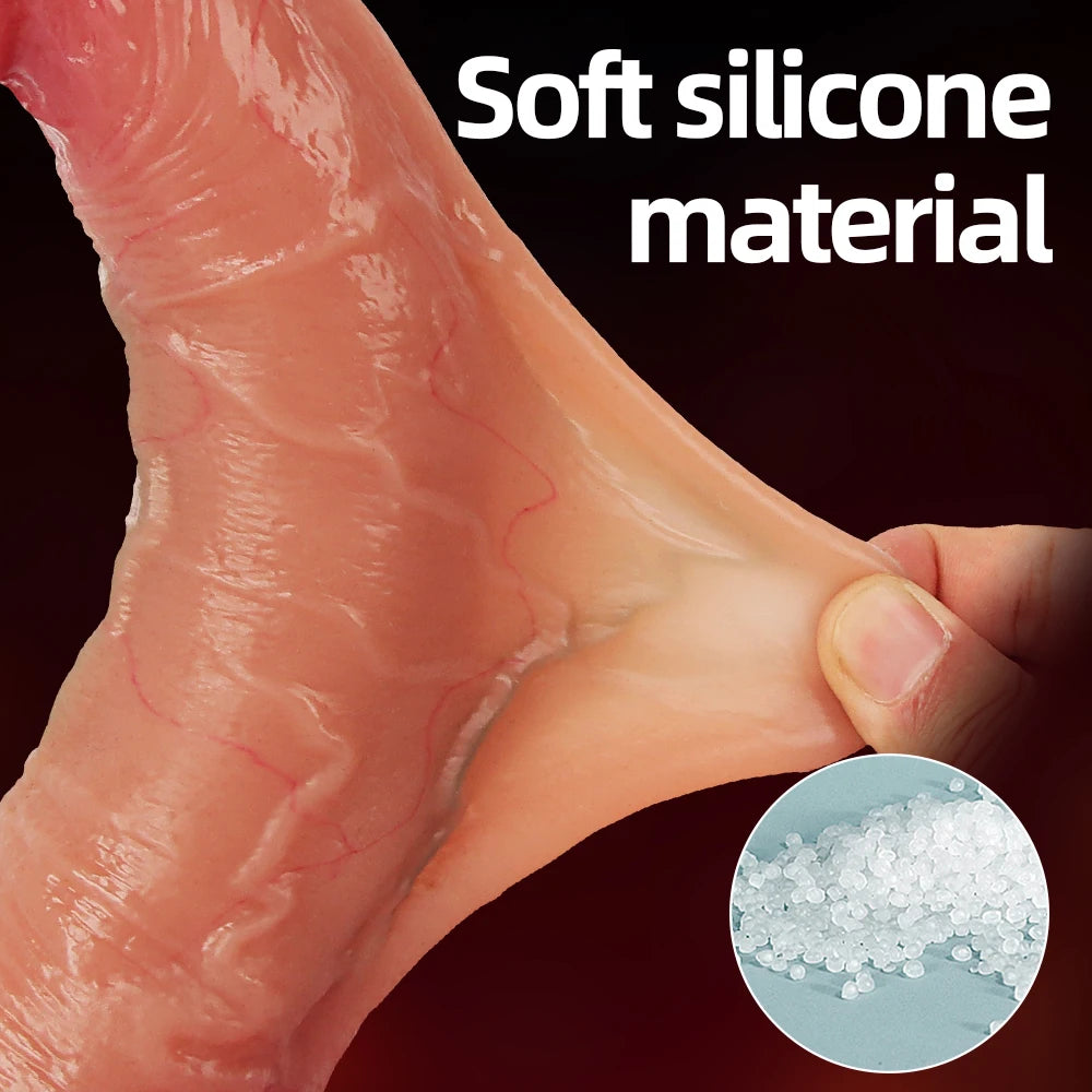 Realistic Dildos for Women Skin Sliding Foreskin Testicles Dildo Anal Vaginal Stimulation Strapon Big Penis Sex Toys for Woman