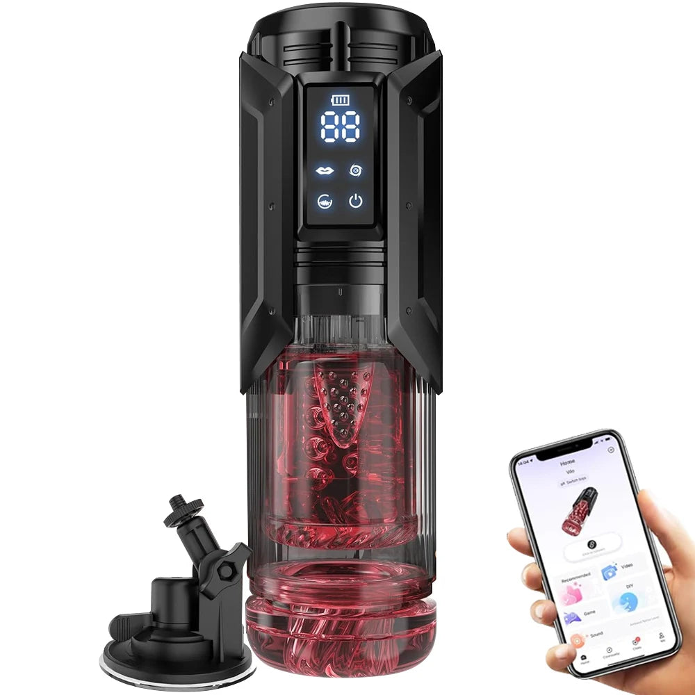 Male Sex Toys for Men with Upgrade 7 Vacuum Pump & 7 Thrusting Rotating Vibrating Sucking Licking LCD Adult Toys Mens Sex Toys