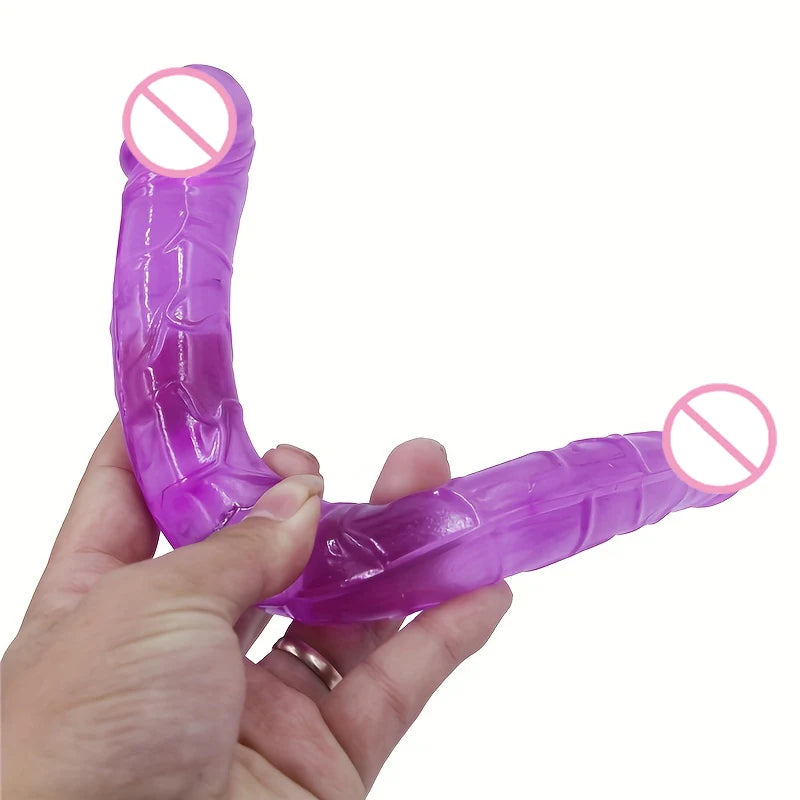 Double - Ended Realistic Dildo, Flexible Silicone Dual - Stimulation Toy for Couples & Solo Intimate Play Sex Toys