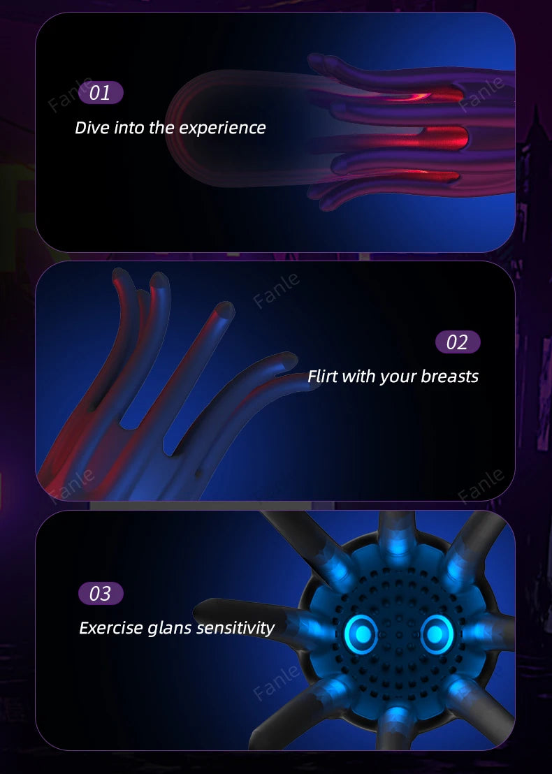 Male Glans Stimulate Massager 10 Modes Penis Delay Trainer Vibrator Rotate Masturbator Automatic Oral Climax Sex Toy For Men