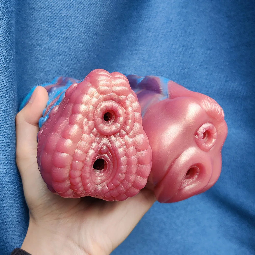 YOCY Men Masturbator Silicone Sex Toy For Adult 18+ Anal Vaginal Dual Channel Penis Stimulator Massager Pussy Fetish