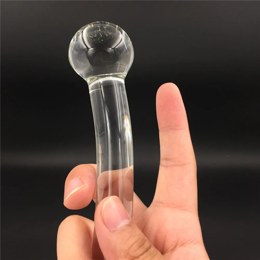 Glass Smooth Dildos Fake Penis Crystal Anal Beads Butt Plug Prostate Massager G Spot Female Masturbation Toys