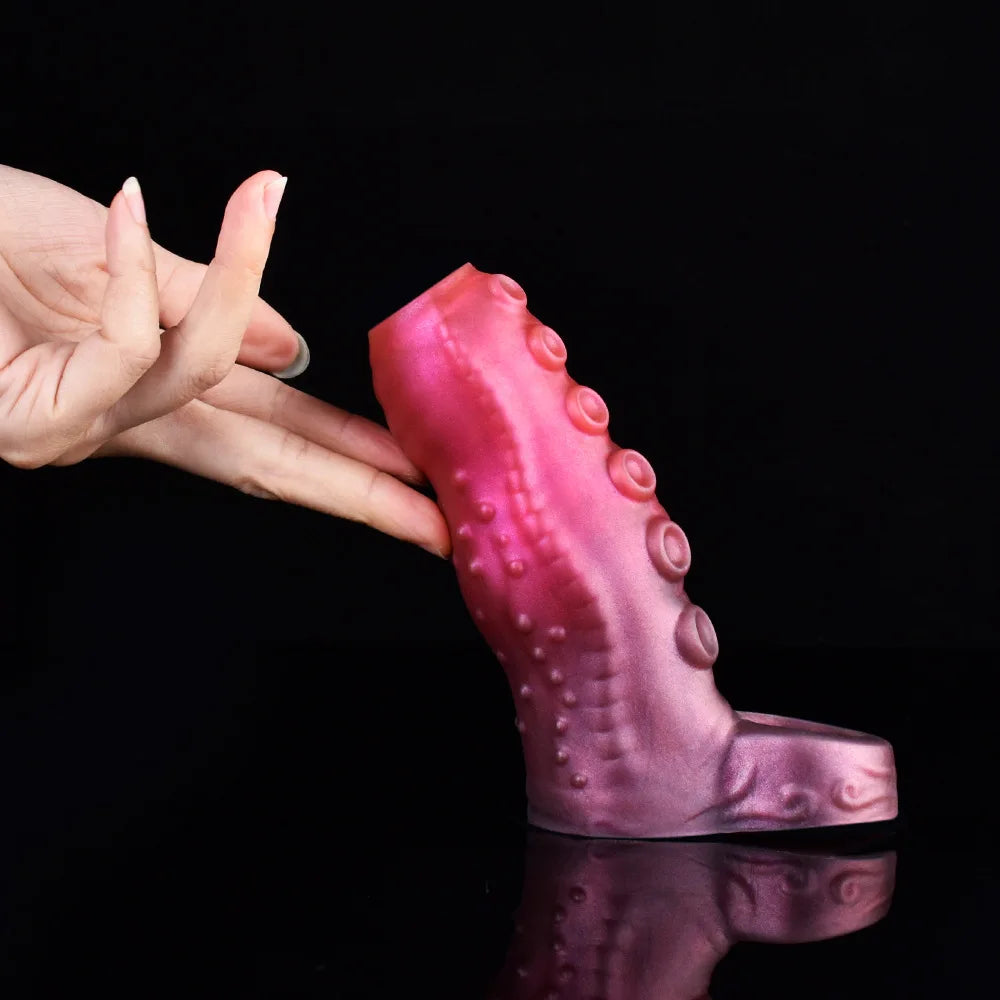 YOCY Silicone Penis Sleeve S,M,L Size Open-ended Animal Dildo Sheath Texture Massager Sex Toy For Men Women