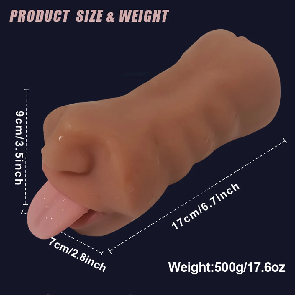 3 In 1 Male Masturbator Cup Realistic Artificial Vagina Pussy Tight Vagina Anus Sex Toy Mouth Textured Masturbation Tool for Men