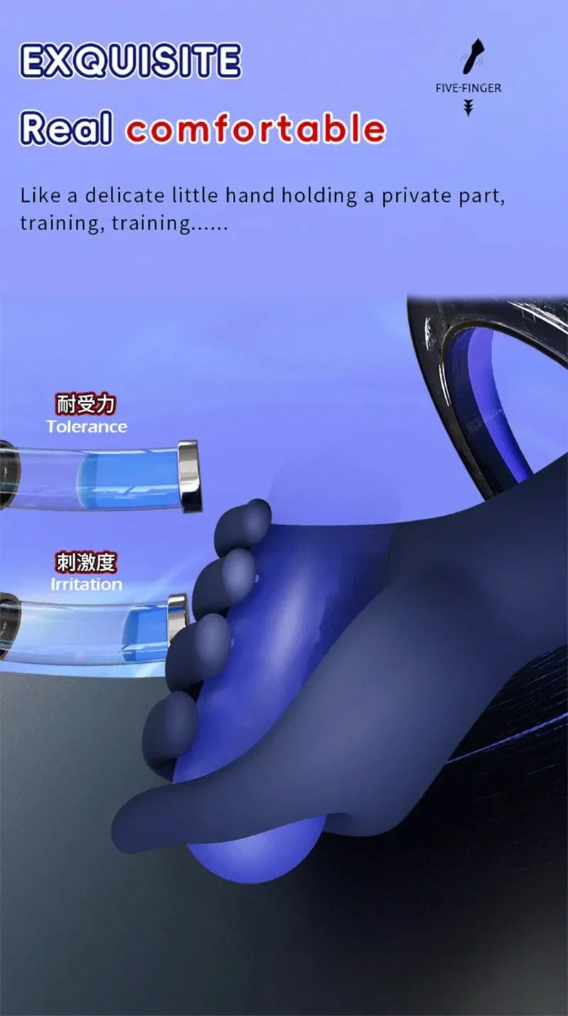 Male Masturbator Vibrating Glans Trainer Penis Massager for Men Lasting Delay Endurance Exercise Sex Toy