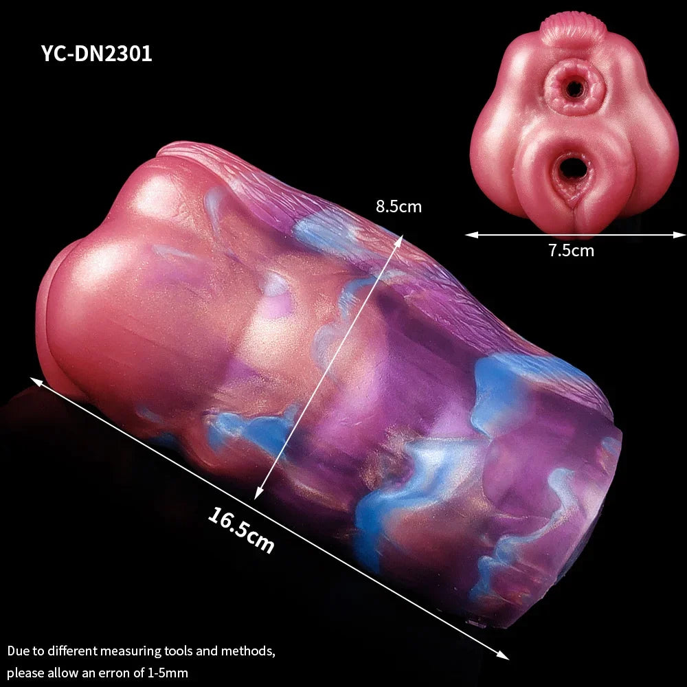 HMYAD Men Masturbator Silicone Sex Toy For Adult 18+ Anal Vaginal Dual Channel Penis Stimulator Massager Pussy Fetish