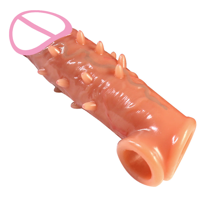 Male Penis Sleeve Sex toys Cock Extender Reusable Condoms Delay Ejaculation Penis Enlargement Silicone Sex Toy For Men Sex Shop