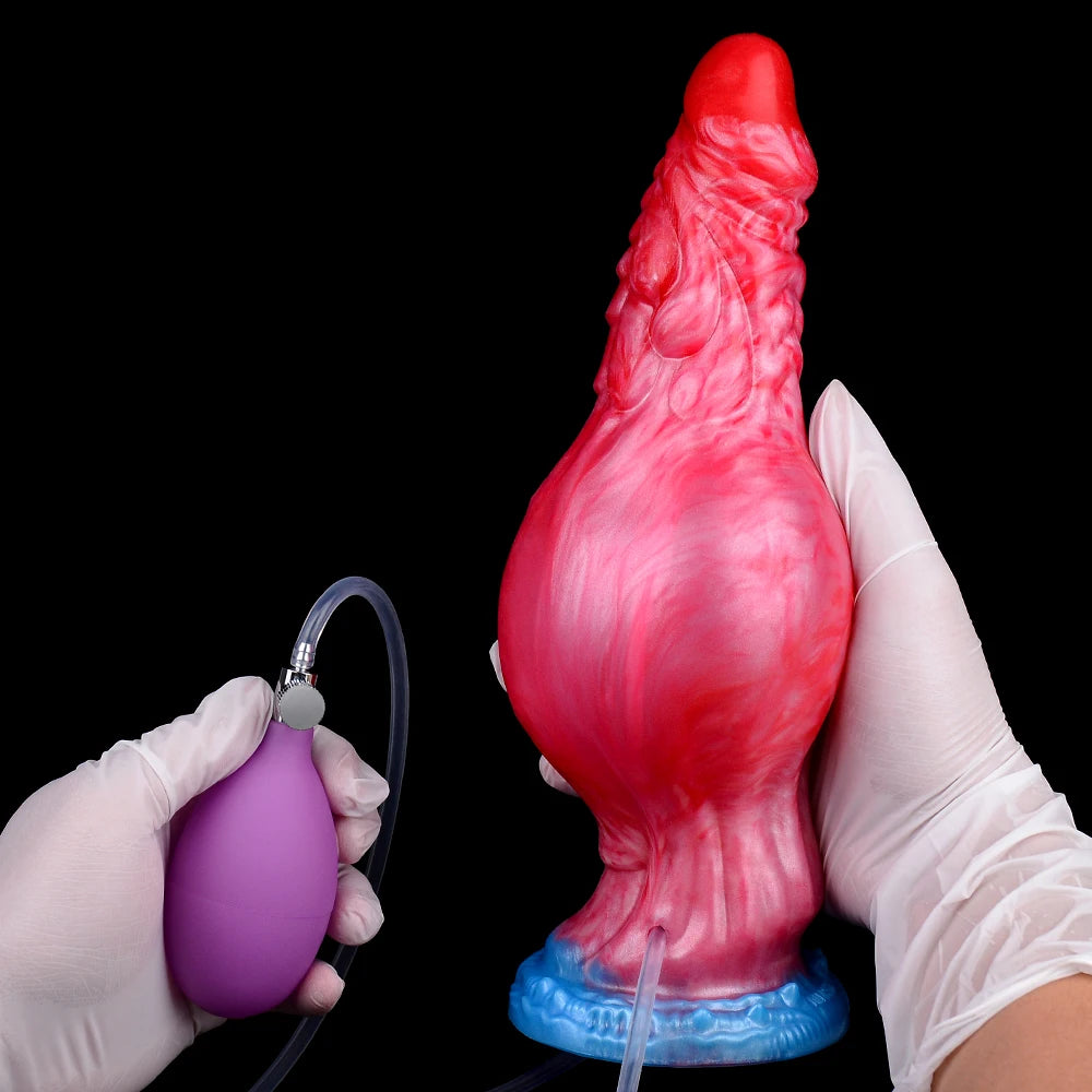 9.06" Dragon Dildo, Inflatable Monster Penis with Realistic Dragon Scales, G-spot Stimulation for Women/Couples, Hands-free Play