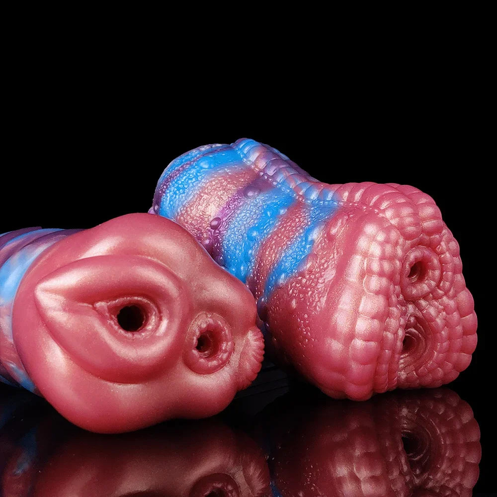 HMYAD Men Masturbator Silicone Sex Toy For Adult 18+ Anal Vaginal Dual Channel Penis Stimulator Massager Pussy Fetish