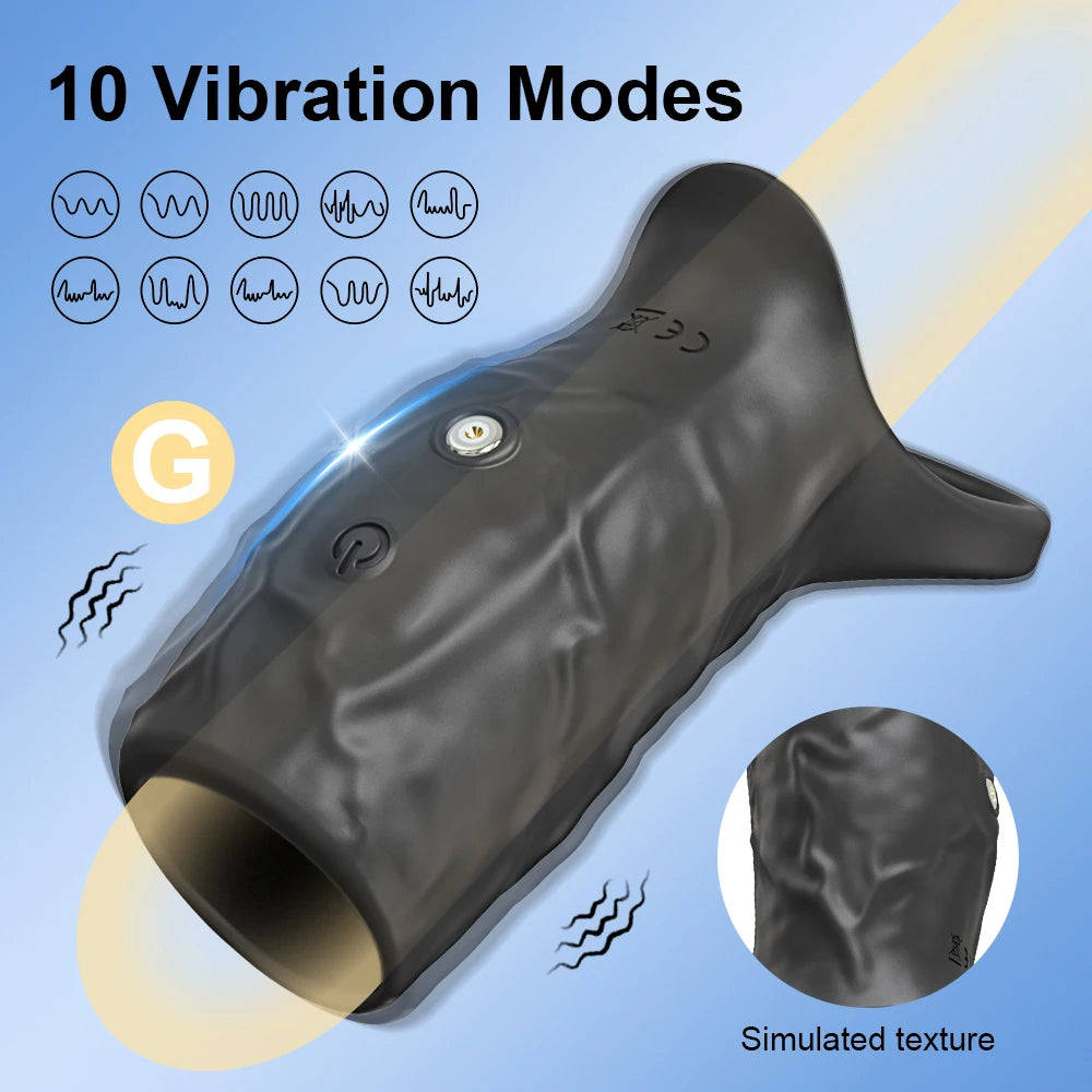 Sex Toys for Men Vibrating Penis Sleeve Cock Ring Female G Spot Stimulate Vibrator Penis Erection Trainer Delay Ejaculation 18+