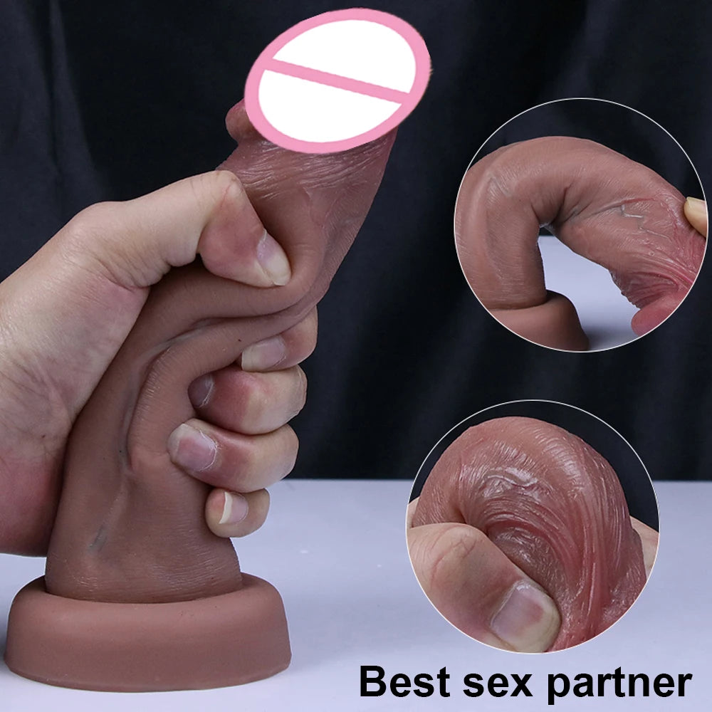 Realistic Dildos Big Glans With Suction Cup Vagina Anal Sex Toys For Woman Strapon Soft Penis Butt Plug Adults Cock Masturbator