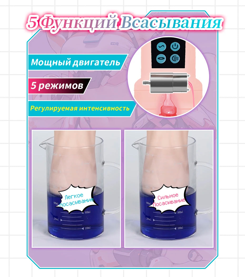 YUU Automatic Male Masturbator Sex Toy for Men Sex Machine with Sucking Vibration Electric Masturbation Cup Anime Adult Toys 18+