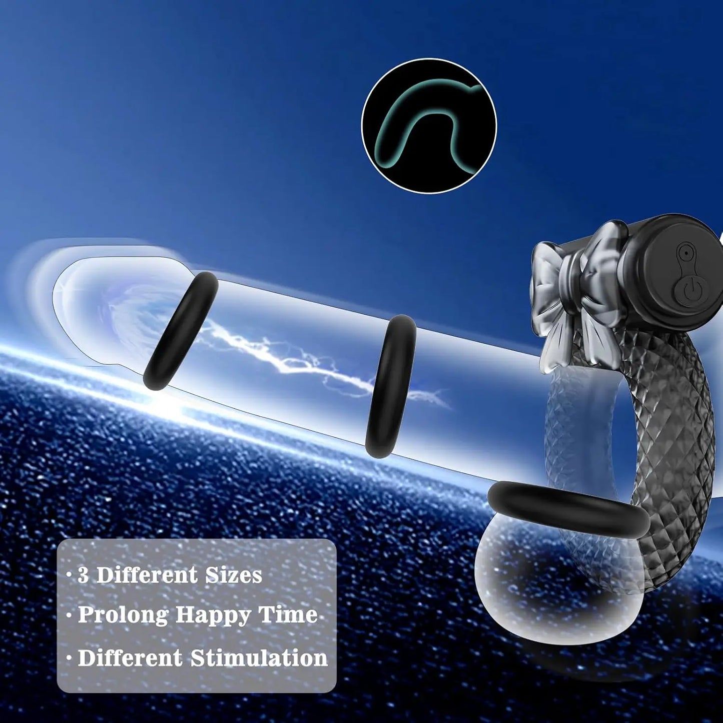 Vibrating Penis Ring Sex Toys for Men Silicone Cock Ring with Mini Vibrator Bullet Male Couple Sex Toy Delay Ejaculation