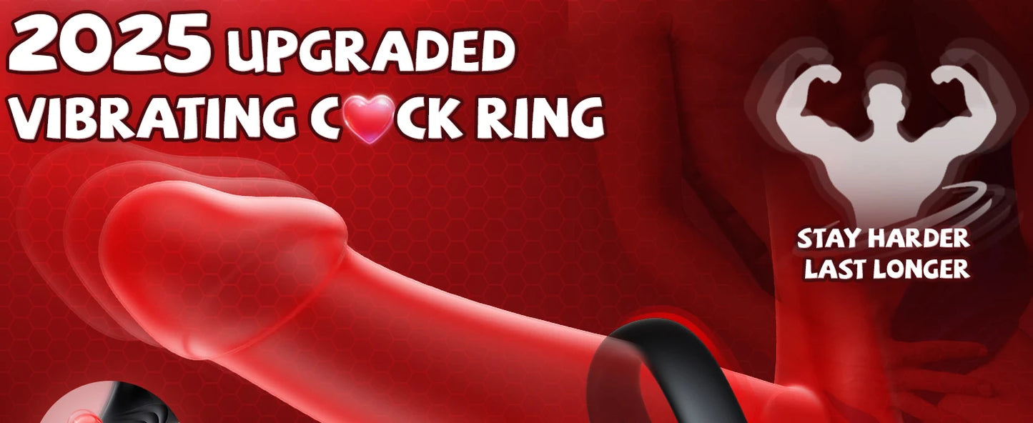 HESEKS Penis Cock Ring Vibrator Sex Toys for Men Testicle Stimulator with 10 Vibrations Male Adult Supplies Sexy Toy for Couples