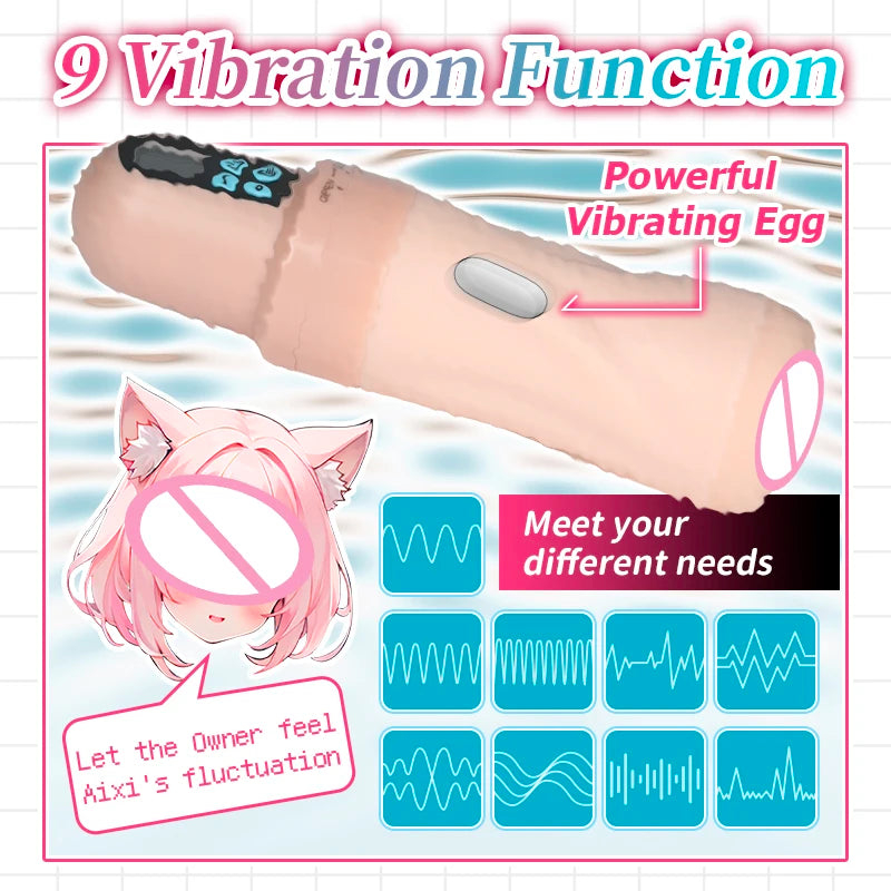 YUU Automatic Male Masturbator Sex Toy for Men Sex Machine with Sucking Vibration Electric Masturbation Cup Anime Adult Toys 18+