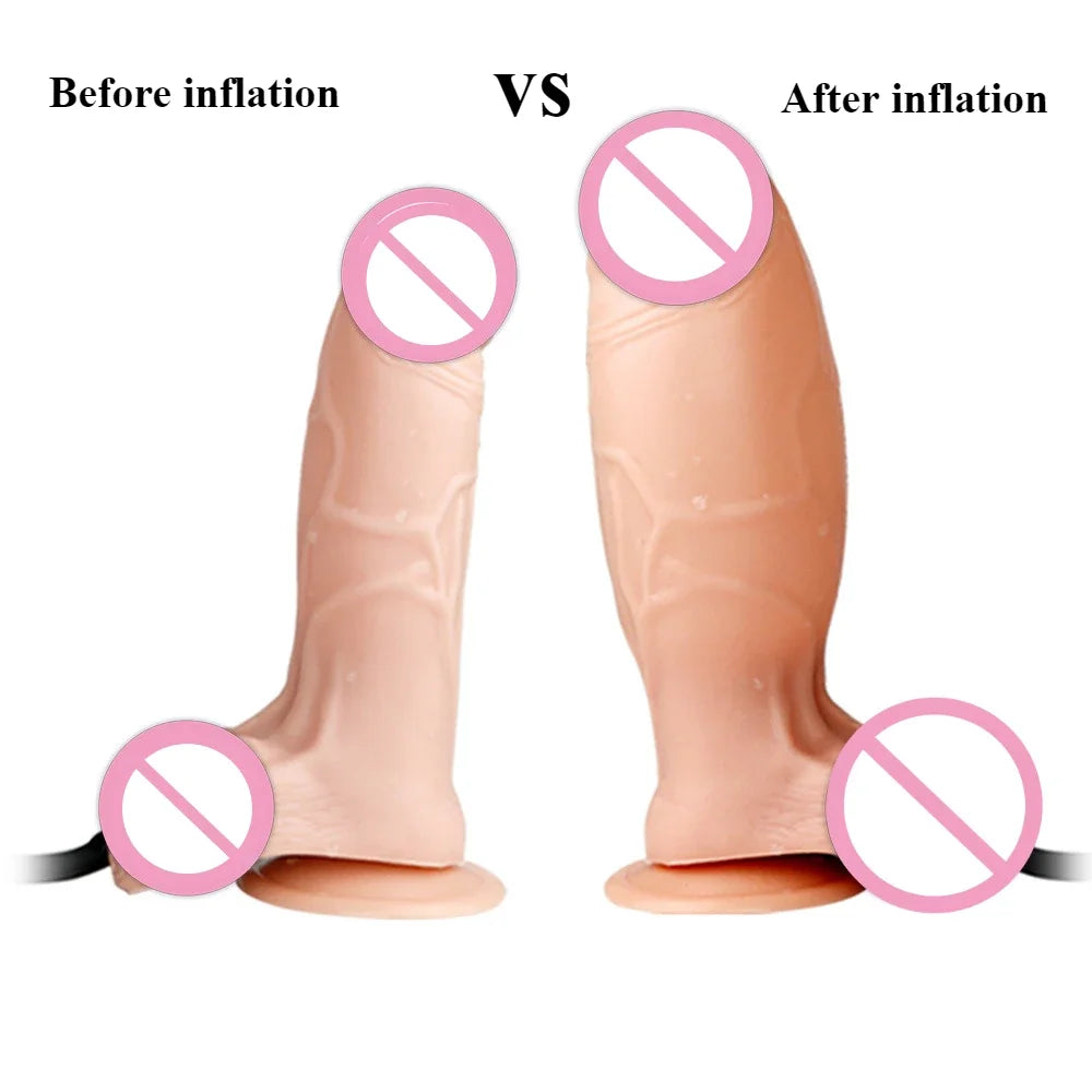 Inflatable Dildos Adjustable Size New Realistic Dildos Erotic Dildo Artificial Penis G-spot Large Anal plug Female masturbation