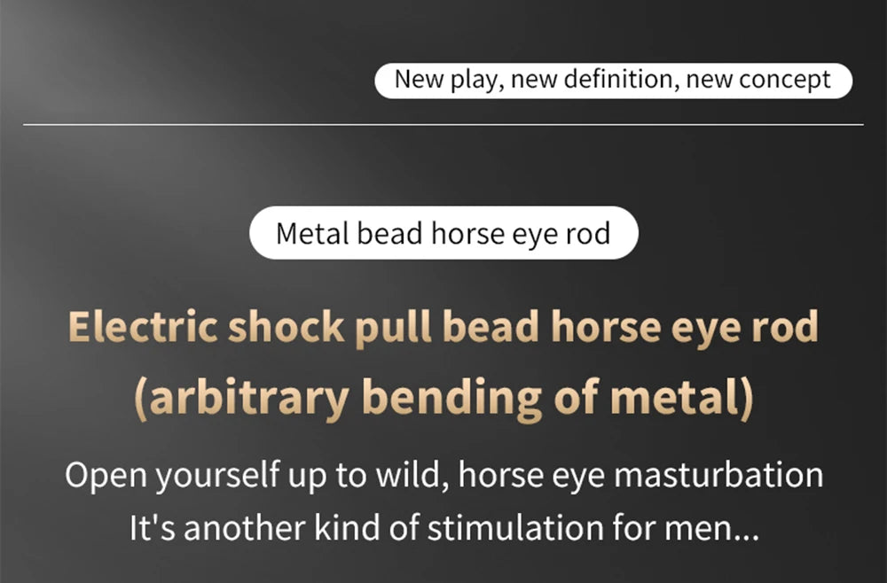 Male Masturbator Electro Shock Horse Eye Stick Penis Plug Bead Stimulator Adult Urethral Dilation Extender Plug Sex Toys For Men