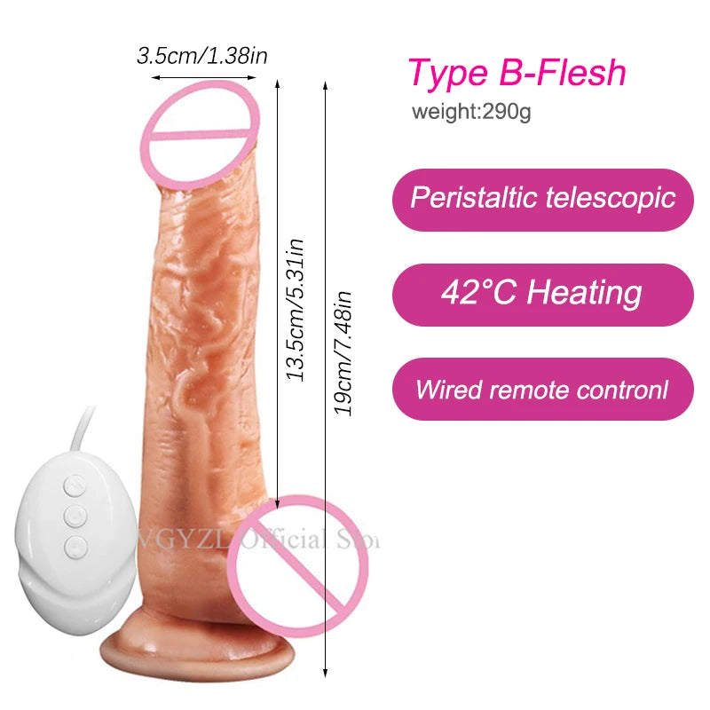 Big Dildo Vibrator Rechargeable Penis Artificial Telescopic Swing Heating Remote Control Vibrators For Women Silicone Dildos