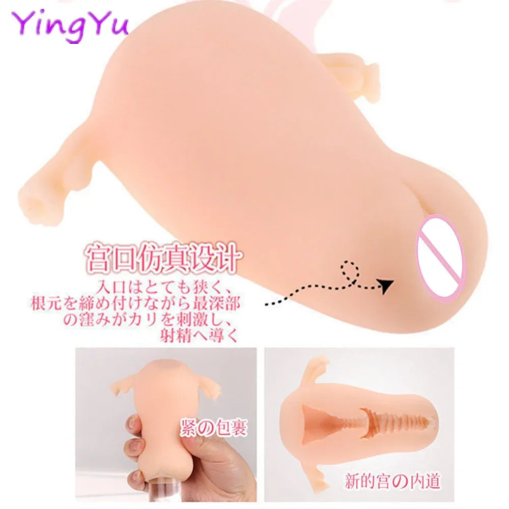 Male Masturbator Realistic Vagina Uterus Sex Toys For Men Pocket Pussy Masturbation No Vibrator Adults Sex Tool for Men