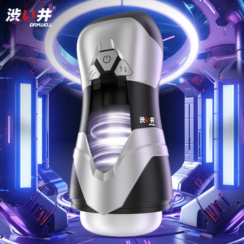 DRY WELL Sex Toys for Men Penis Pump - Male Masturbator Stroker with 3 Thrusting & 9 Vibration Adult Toys, Pocket Pussy for Men