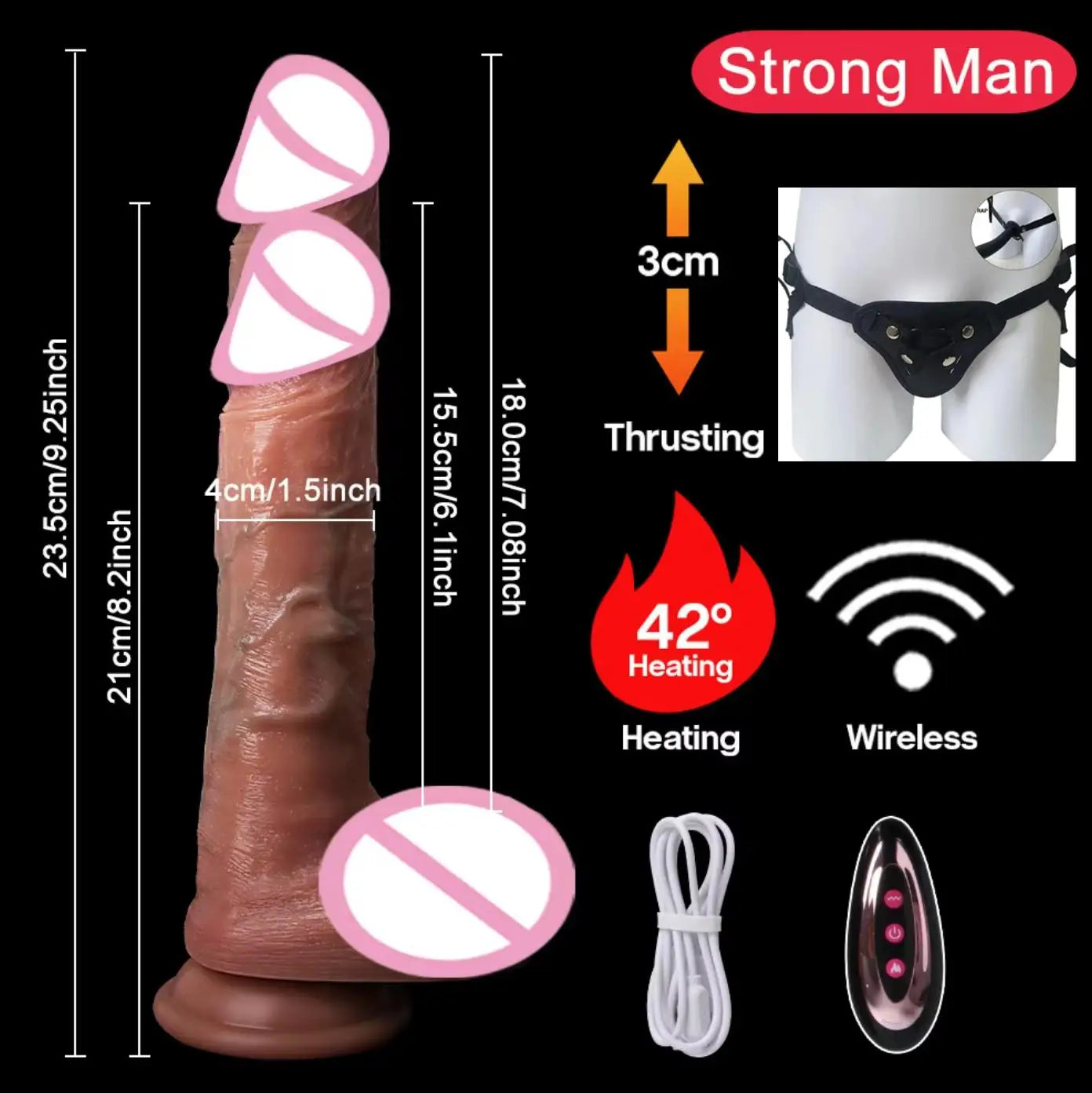 Automatic Thrusting  Wireless Vibrator Telescopic Dildos For Women Big Dildo Vibrador Heating Skin Feeling Realistic Penis 18+