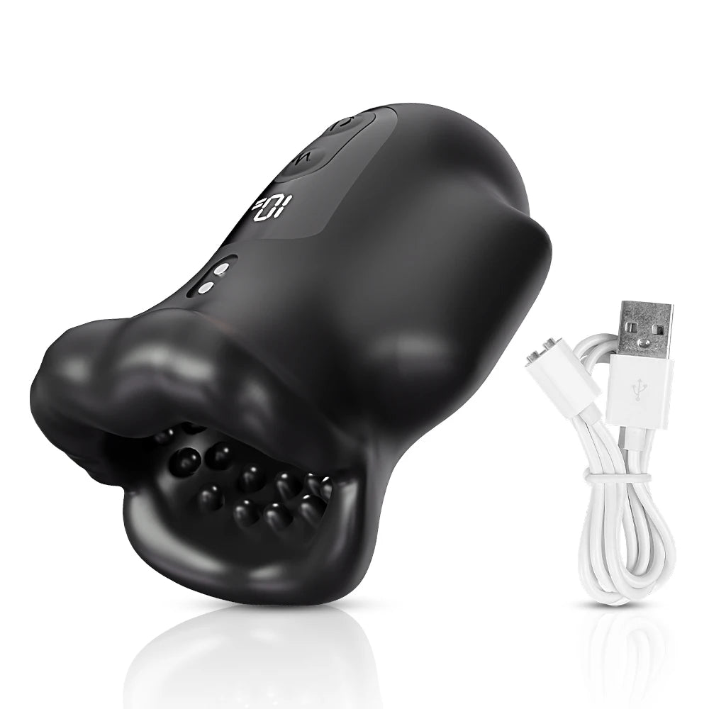 Penis Training Vibrator Tapping Stroker Stimulator Male Masturbator Erotic Toys Glans Trainer Vibration Penis Extender Toys