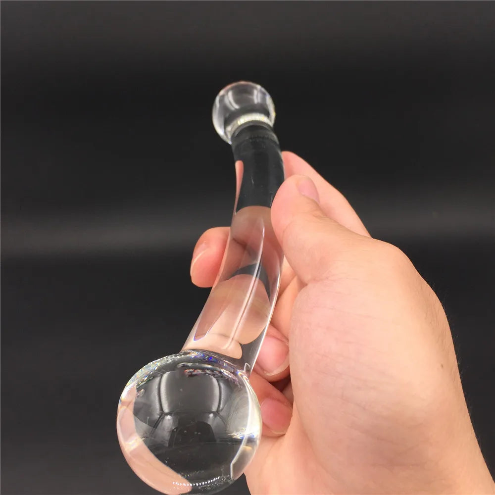 Glass Smooth Dildos Fake Penis Crystal Anal Beads Butt Plug Prostate Massager G Spot Female Masturbation Toys
