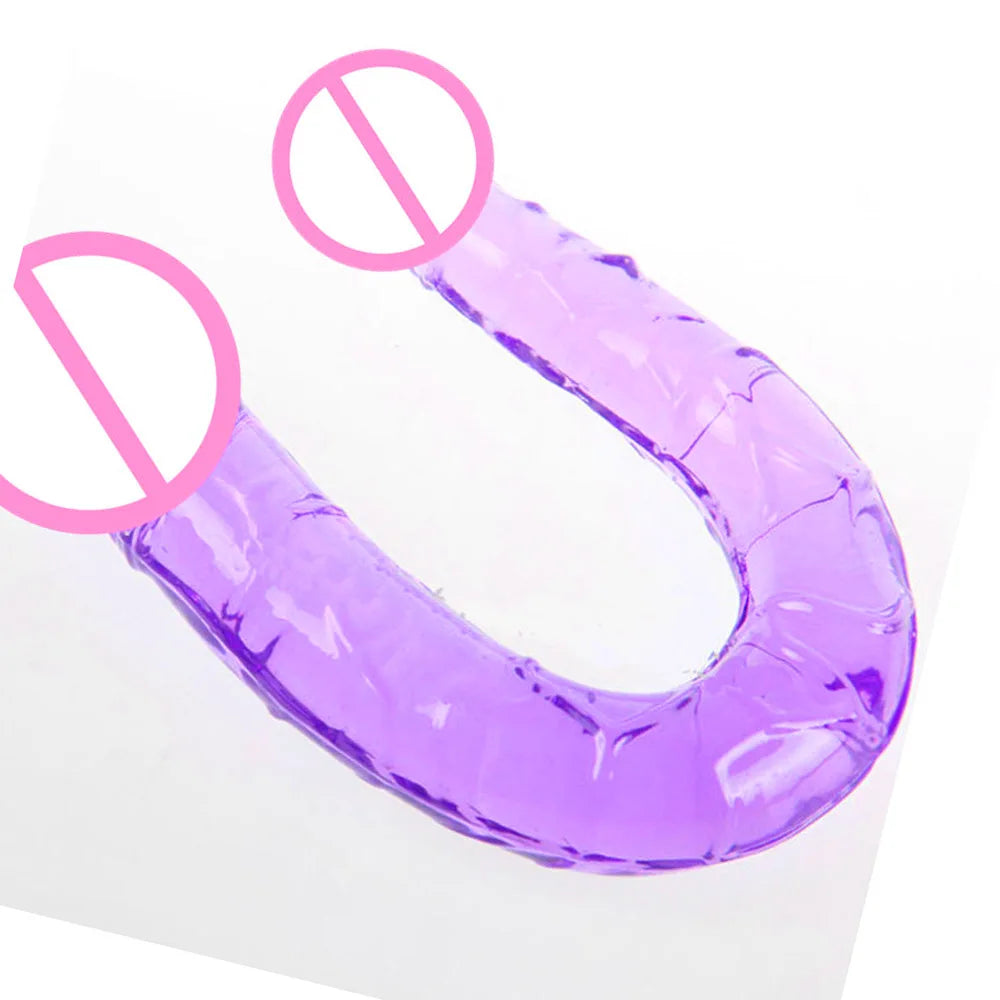 U Double Headed Realistic Dildo Ideal Adult Sex Toy for Women and Lesbians Stimulates Vagina Anus with Lifelike Texture Premium