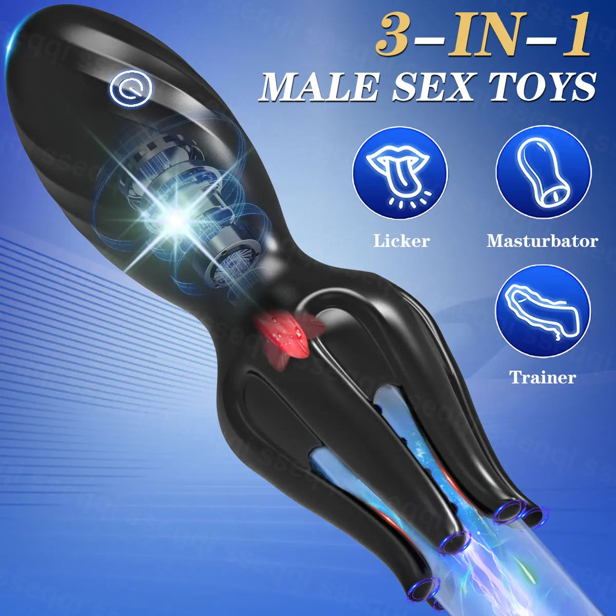 Sex Toys for Men Rechargeable Penis Massager with10 Vibrators Lick Masturbator Pleasure Lasting  Glans Vibrator Adult Product 18