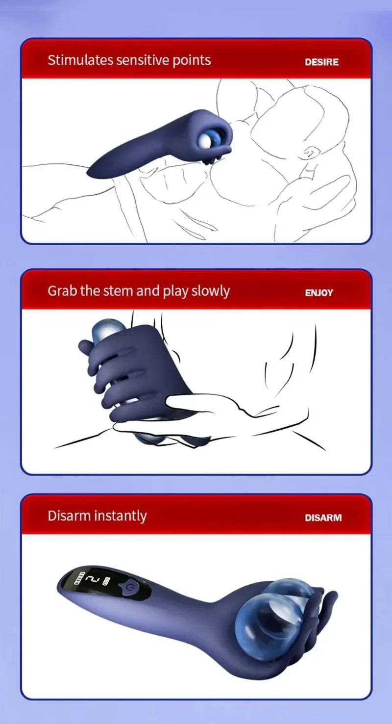 Male Masturbator Vibrating Glans Trainer Penis Massager for Men Lasting Delay Endurance Exercise Sex Toy