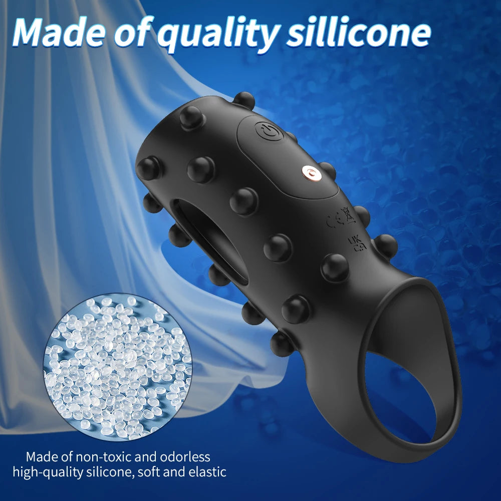 Sex Toys for Men Vibrating Penis Sleeve Cock Ring Female G Spot Stimulate Vibrator Penis Erection Trainer Delay Ejaculation 18+