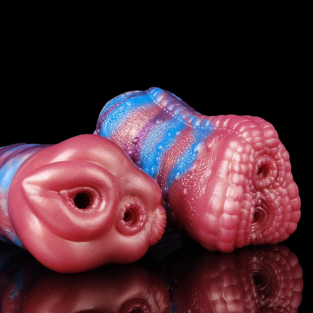 YOCY Men Masturbator Silicone Sex Toy For Adult 18+ Anal Vaginal Dual Channel Penis Stimulator Massager Pussy Fetish