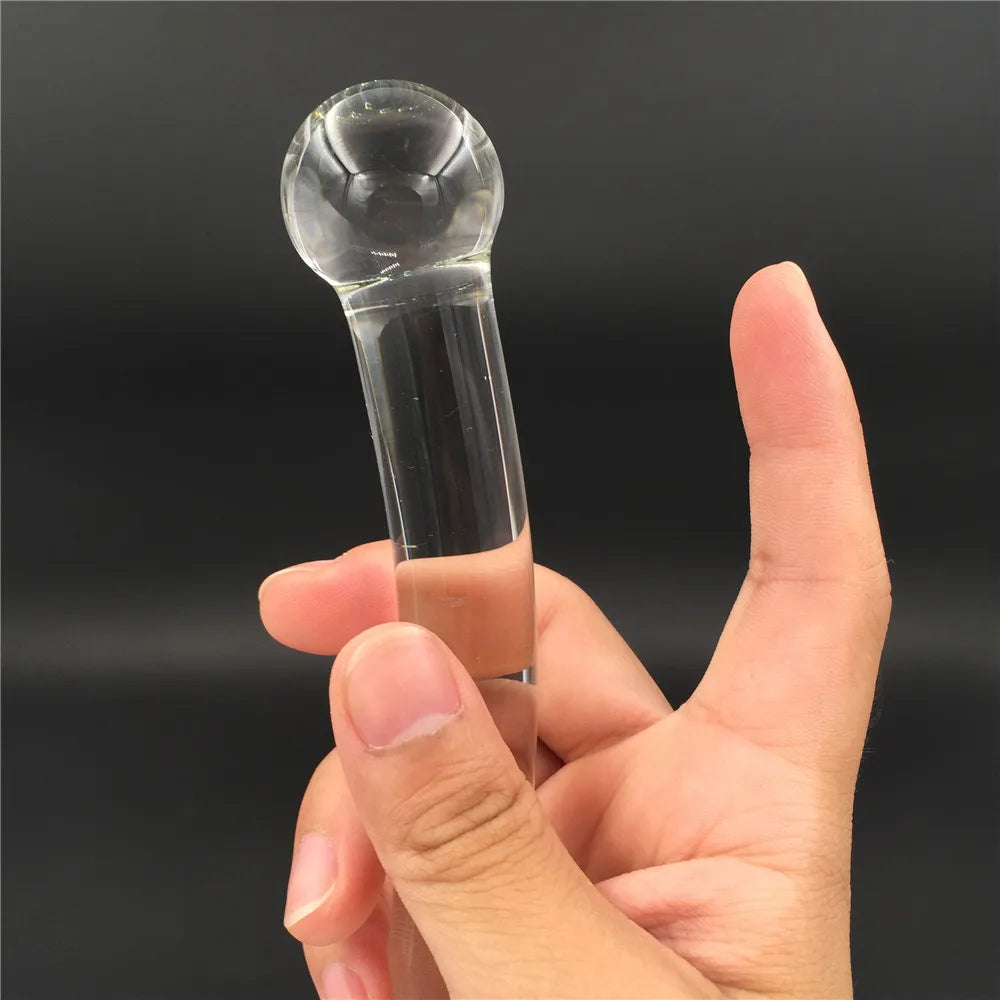 Glass Smooth Dildos Fake Penis Crystal Anal Beads Butt Plug Prostate Massager G Spot Female Masturbation Toys