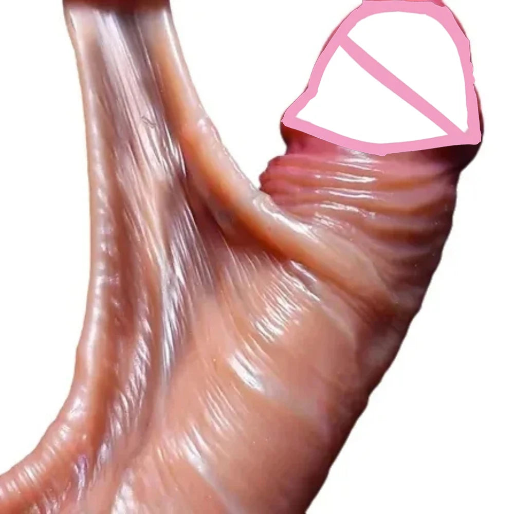 Realistic Dildos for Women Skin Sliding Foreskin Testicles Dildo Anal Vaginal Stimulation Strapon Big Penis Sex Toys for Woman