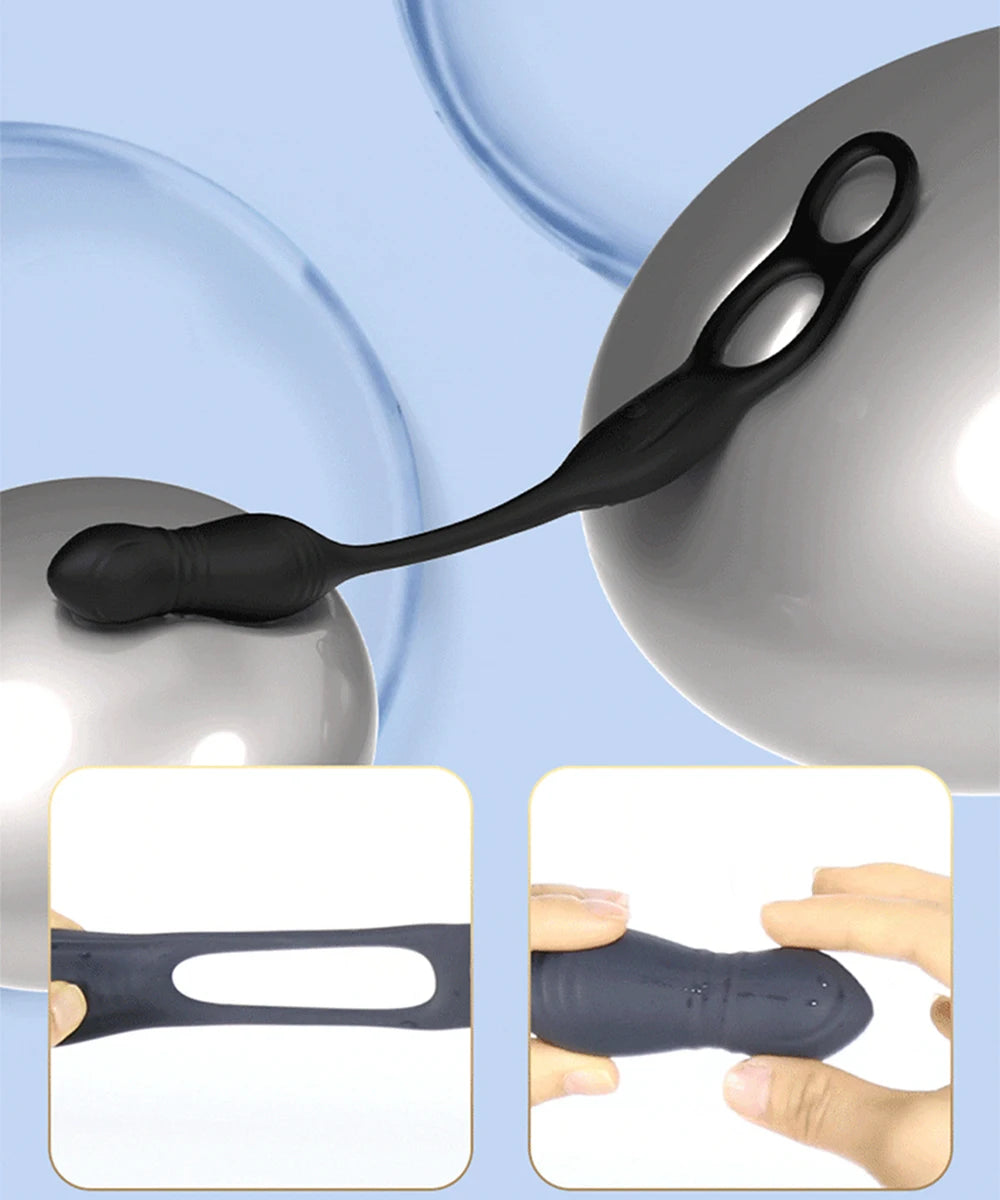 Male Thrusting Prostate Massager Vibrator for Men Gay Anal Plug Delay Ejaculation Wireless Remote Butt Plug Sex Toy for Couples