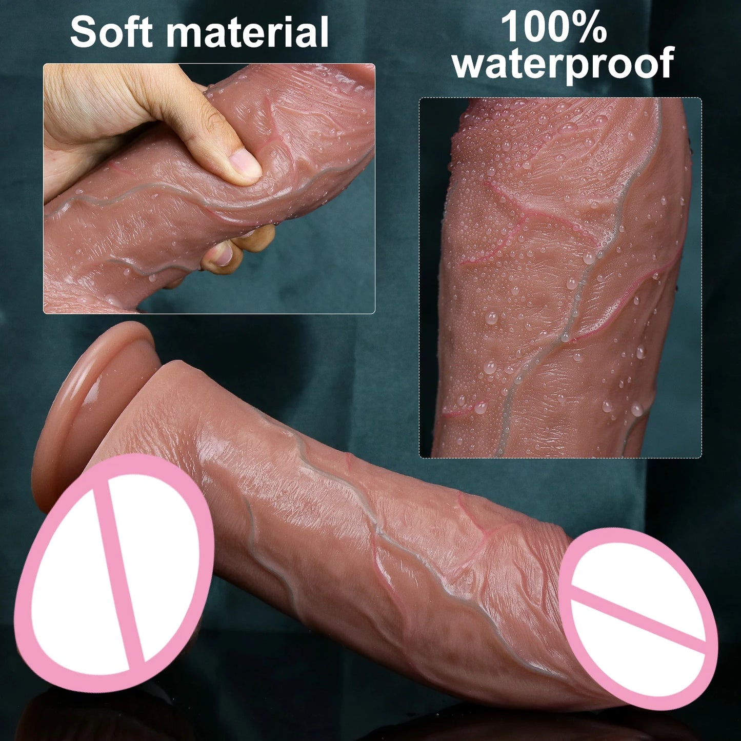 Super Realistic Soft Thick Dildo Double Silicone Big Penis Masturbators Cock Gay Anal Sex Toys for Man Woman Suction Cup Dick