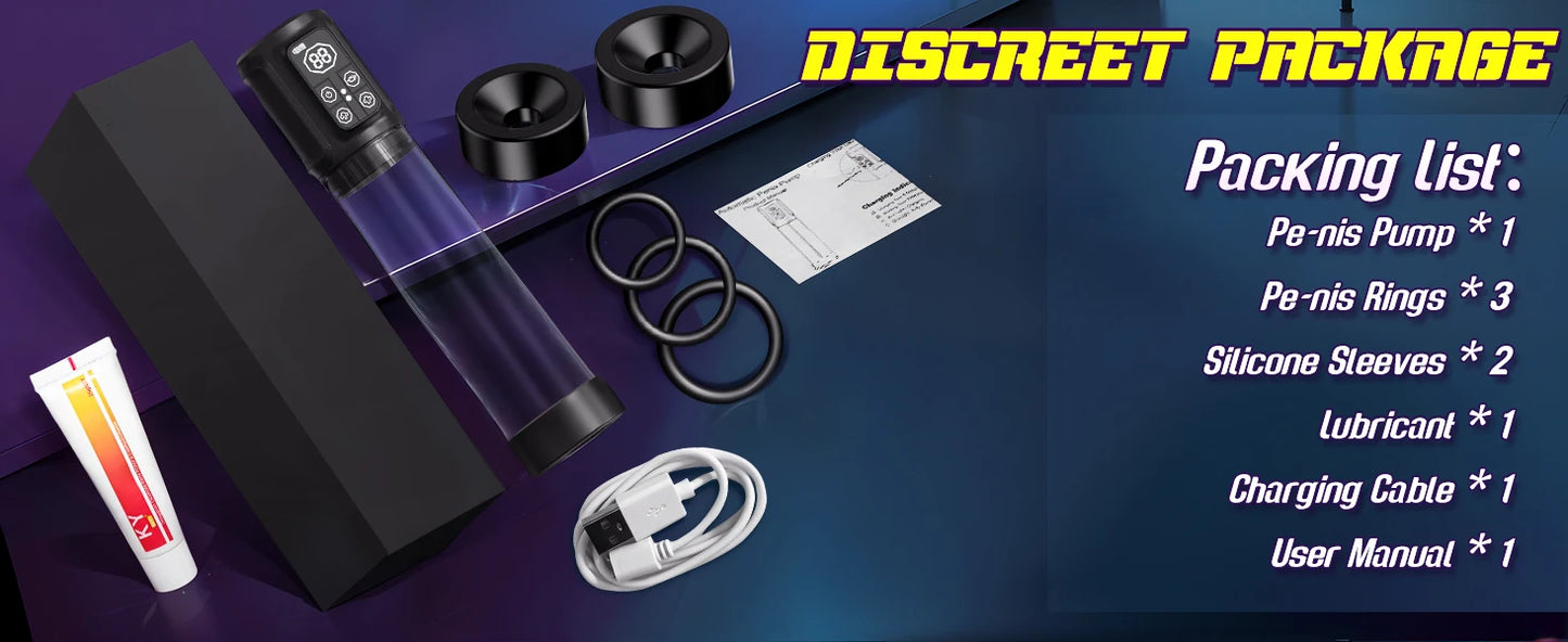 Male sex toy waterproof penis pump - a sex toy penis expander for male erection, an adult toy for male masturbation