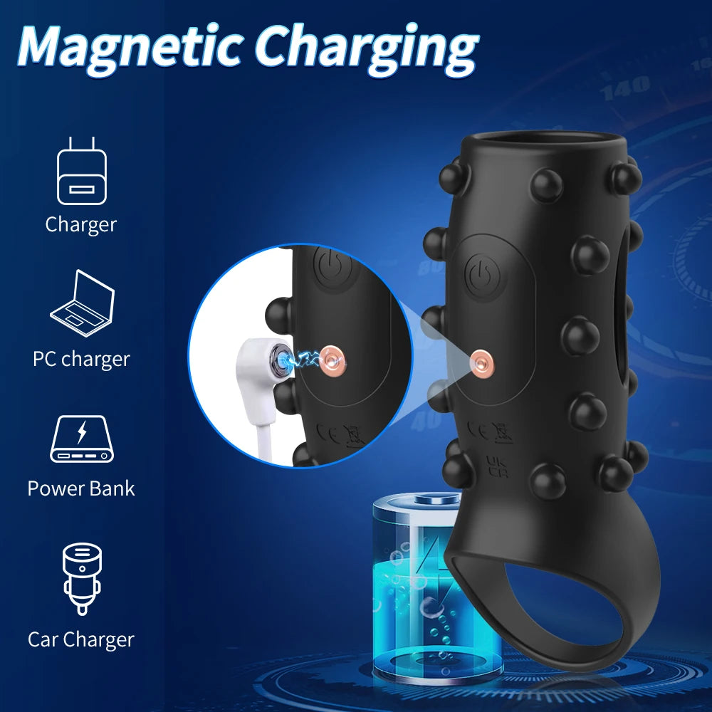 Sex Toys for Men Vibrating Penis Sleeve Cock Ring Female G Spot Stimulate Vibrator Penis Erection Trainer Delay Ejaculation 18+