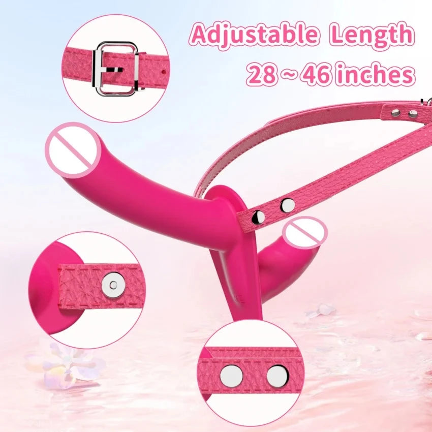 Double Penis Vibrator Dual Ended Strap on Elastic Harness Belt Strap On Dildo Adult Sex Toys for Woman Couples Anal Soft Dildos